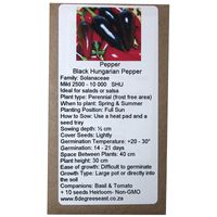 6 Degrees East Heirloom Veg Seeds - Pepper - Black Hungarian Pepper